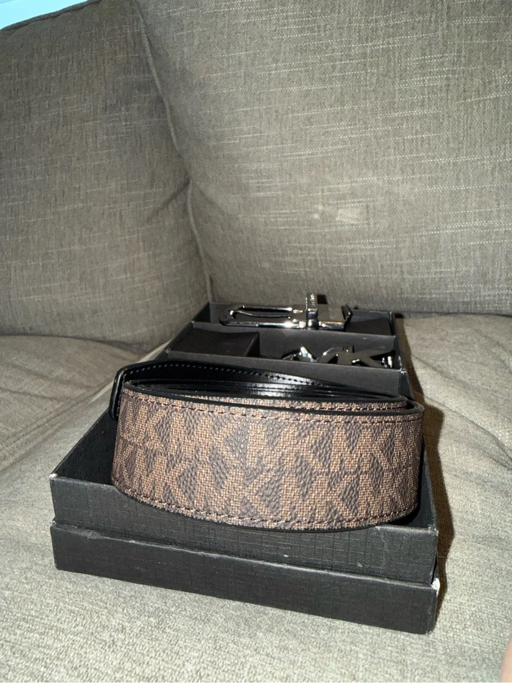 Michael Kors Brown Logo Reversible Belt
